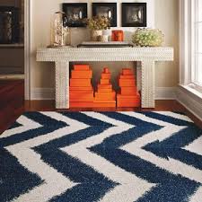 sophistikat cobalt blue white chevron rug