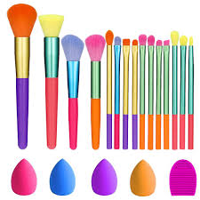 15 pcs colourful makeup brush set