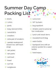 Follow these packing lists and maybe you can avoid that, oh, no, i forgot … scenario. Summer Day Camp Packing Checklist For Kids Help We Ve Got Kids