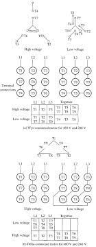 L1 to t1, l2 to t2, l3 to t3, t4 to t7, t5 to t8 and t6. Connecting Motors For A Change Of Voltage