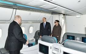 president aliyev reviews boeing 787 8