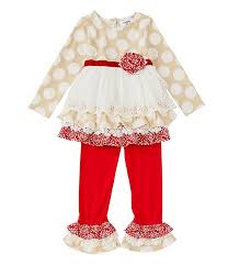 Counting Daisies Little Girls 2t 6x Mixed Media Fit And Flare Dress Leggings Set