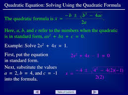 ppt quadratic equation solving using