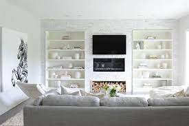 Fireplace Inset Shelves Design Ideas