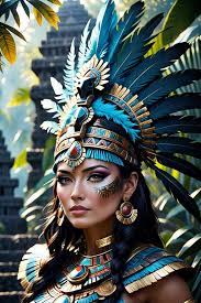 aztec dess of war wearing face paint