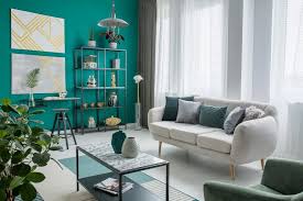 with teal interior design