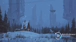 winter houses sci fi towers by jimking