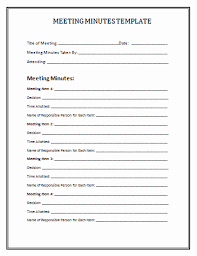 Meeting Minutes Template Latter Example Template