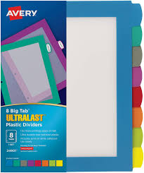 March 14, 2021 by mathilde émond. Amazon Com Avery 8 Tab Ultralast Plastic Binder Dividers Multicolor Big Tabs 1 Set 24901 Office Products