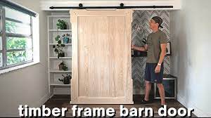 timber frame sliding barn door modern