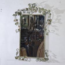 Hand Painted Metal Wall Mirror With
