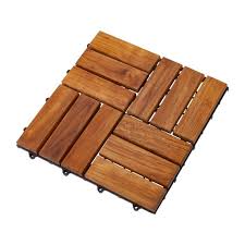 Interlocking Teak Wood Flooring Tiles