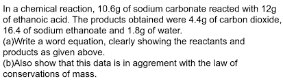 in a chemical reaction 10 6g of sodium