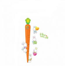 Diy Children Grows Up Height Measurement Growth Chart Measures Cartoon Carrot Rabbits Wall Stickers Decals For Children Bedroom Nursery