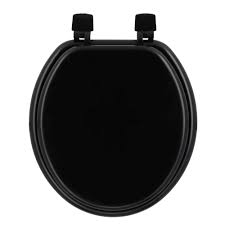 evideco 4105108 round molded wood toilet seat 17 inches finish black
