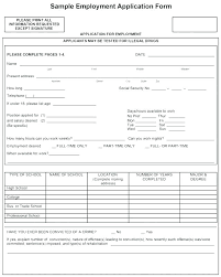 Employment Application Forms Employee Form Template Basic Free