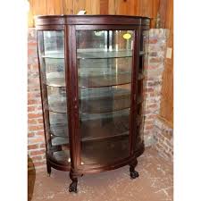 mahogany curved glass china cabinet