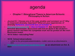 Edfs201 October 9 Agenda Chapter 7 Educational Theory In