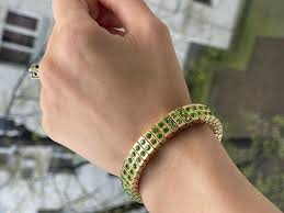green topaz bracelet 24k gold presents