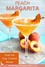 peach margarita tails and appetizers