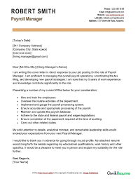 payroll manager cover letter exles