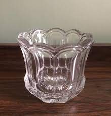 Glass Bowl Scalloped Rim Art Deco Style