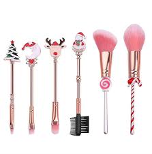 6pcs makeup brushes set with christmas