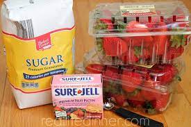 sure jell less sugar strawberry freezer jam