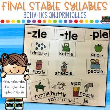 Final Stable Syllable Anchor Chart Worksheets Teaching