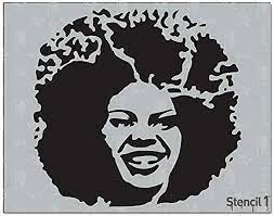 Stencil1 Afro Girl Stencil Durable