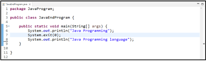 how to end a java program