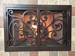 Hand Forged Iron Fireplace Doors Fd003