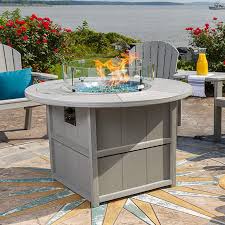 The modeno mansfield propane fire pit table is perfect for your backyard, patio, or garden. Finch Amish Poly Summerside 42 In Round Dining Fire Table Fire Tables Ice Pit Tables Finch Collections