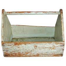 Antique Painted Primitive Wood Tool Box