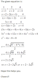Solve The Quadratic Equation 1 X 1 2