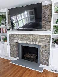 Stone Veneer Fireplace With Paint