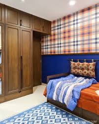 blue and orange boy s room dee