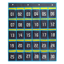 Numbered Classroom Pocket Chart Hanging Organizer Cell Phones Calculator Holders
