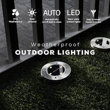 Merkury Innovations Outdoor Solar Disc Lights 4 Pack Multi