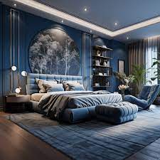 Интерьер спальни в синем цвете: релакс и спокойствие | Матрасы Consul | Дзен