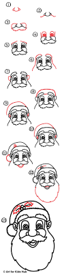 Start the lines at the same height as the tops of his ears. Easy How To Draw Santa Claus Face Novocom Top