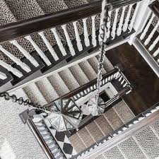 gray herringbone stair runner design ideas