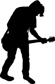 9 electric guitar player silhouette