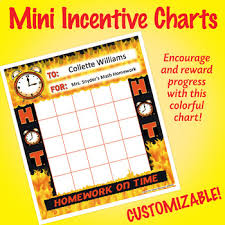 Nsd2209 H O T Homework On Time Editable Mini Incentive Charts