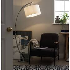 Clane Chrome Arch Floor Lamp Cream