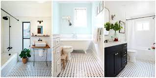 black and white tiled bathroom floors