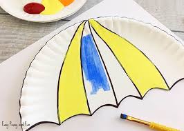 Umbrella Paper Plate Craft Weather Crafts For Kids Easy