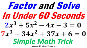 F(x) = ax 3 + bx 2 + cx + d,. Factor And Solve Cubic Equations In Under 60 Seconds Leading Coefficient Is Not One Math Trick Youtube