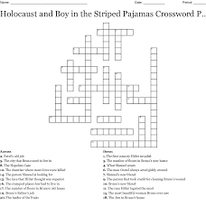 the boy in the striped pajamas word search wordmint holocaust and boy in the striped pajamas crossword puzzel
