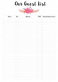 This Free Printable Wedding Guest List Templates Will Help